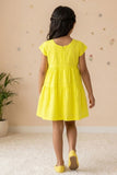 Elegant Yellow Hakoba And Embroidered Frock For Girls