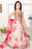 Multicolor Embroidered And Mirror Work Lehenga Choli For Girls