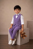 Boys  Lavender Waistcoat Suit Set with Bow Tie