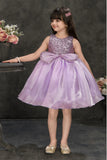 Lavender Sparkle Embellished Party Frock For Girls