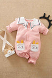 Pink Printed Rompers With Full Sleeves For Girls - Lagorii Kids