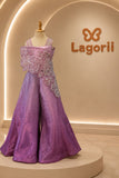 Girls Ombre Mauve Pink Sequin And Bead Embellished Party Wear Palazzo Set