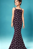 Wine and Silver Leaf Sequin Party Wear Gown With 3D Bow Appliqué For Girls