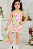 Multicolor Sequins Work Party Wear Mini Dress With Sling Bag For Girls