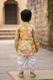 Multicolor Geometric Printed  Kurta And Dhoti  Set for Boys