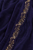 Girls Purple Embroidered Pre-Stitched Drape Saree Set
