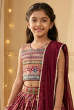 Maroon Printed Lehenga Choli with Dupatta
