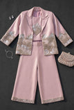 Lavender Sequin Embellished Designer Jacket Palazzo Set