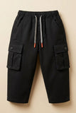 Black Cargo Pants with Drawstring Waist