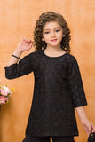 Black Sequins Embroidered Sharara Set for Girls