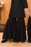 Black Sequins Embroidered Sharara Set for Girls