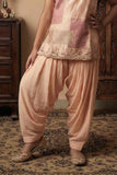 Peach Kurta With Patiala Bottom For Girls