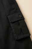 Black Cargo Pants with Drawstring Waist