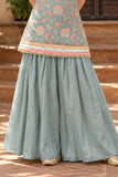 Powder Blue Floral Embroidered Palazzo Set For Girls