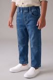 Classic Blue Solid Casual Pant