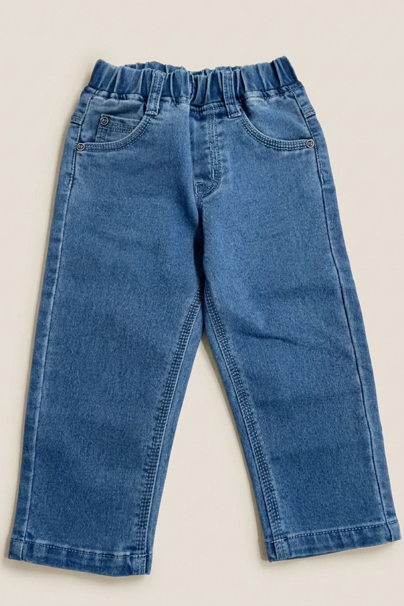 Classic Blue Solid Casual Pant