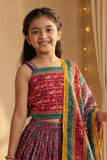 Purple & Multicolour Printed Lehenga Choli