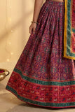 Purple & Multicolour Printed Lehenga Choli