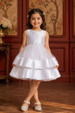 Girls White Party Wear Frock