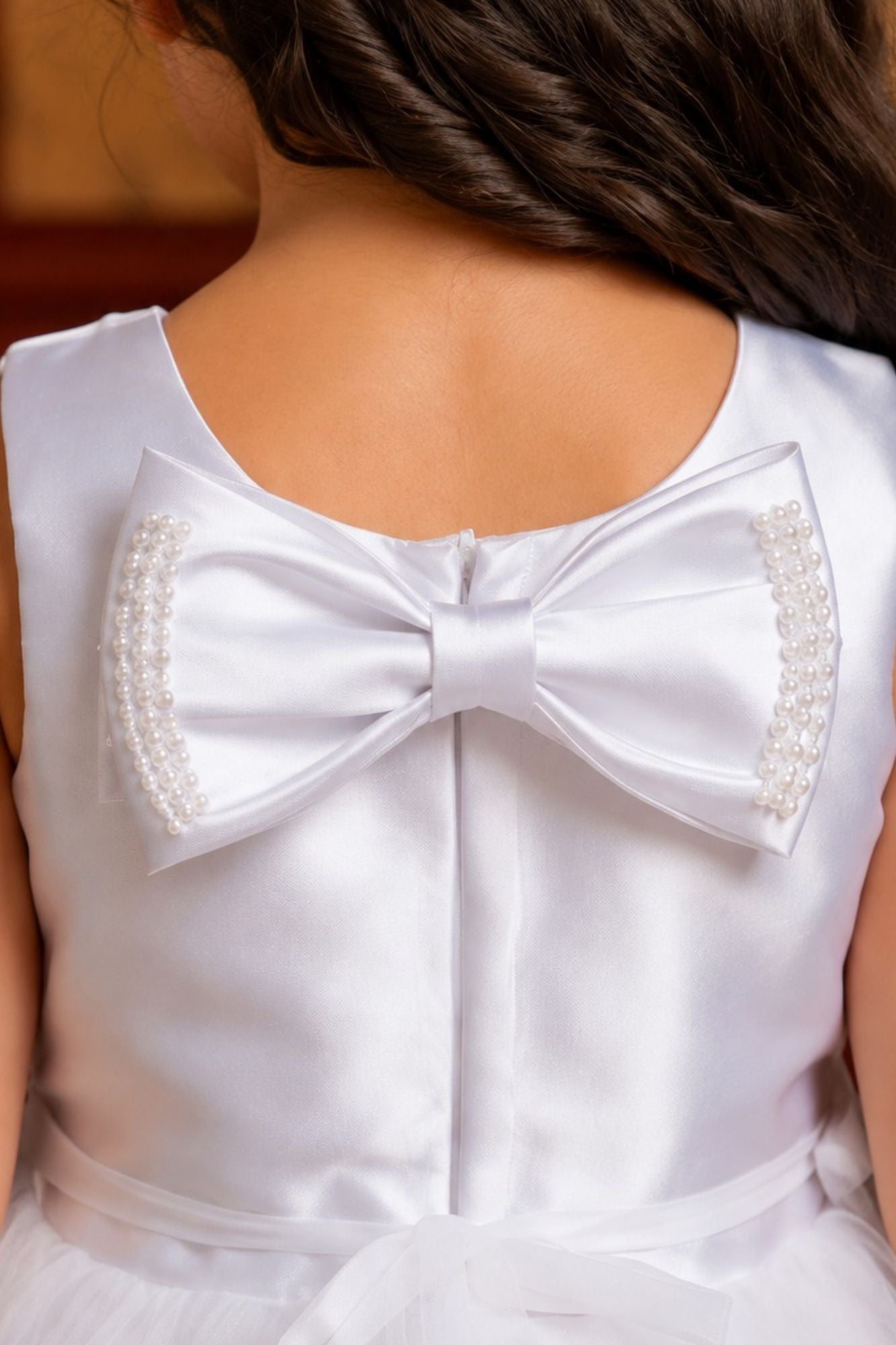 Girls White Party Wear Frock