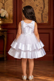 Girls White Party Wear Frock
