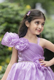 Purple Floral Embellished Party Wear Gown For Girls