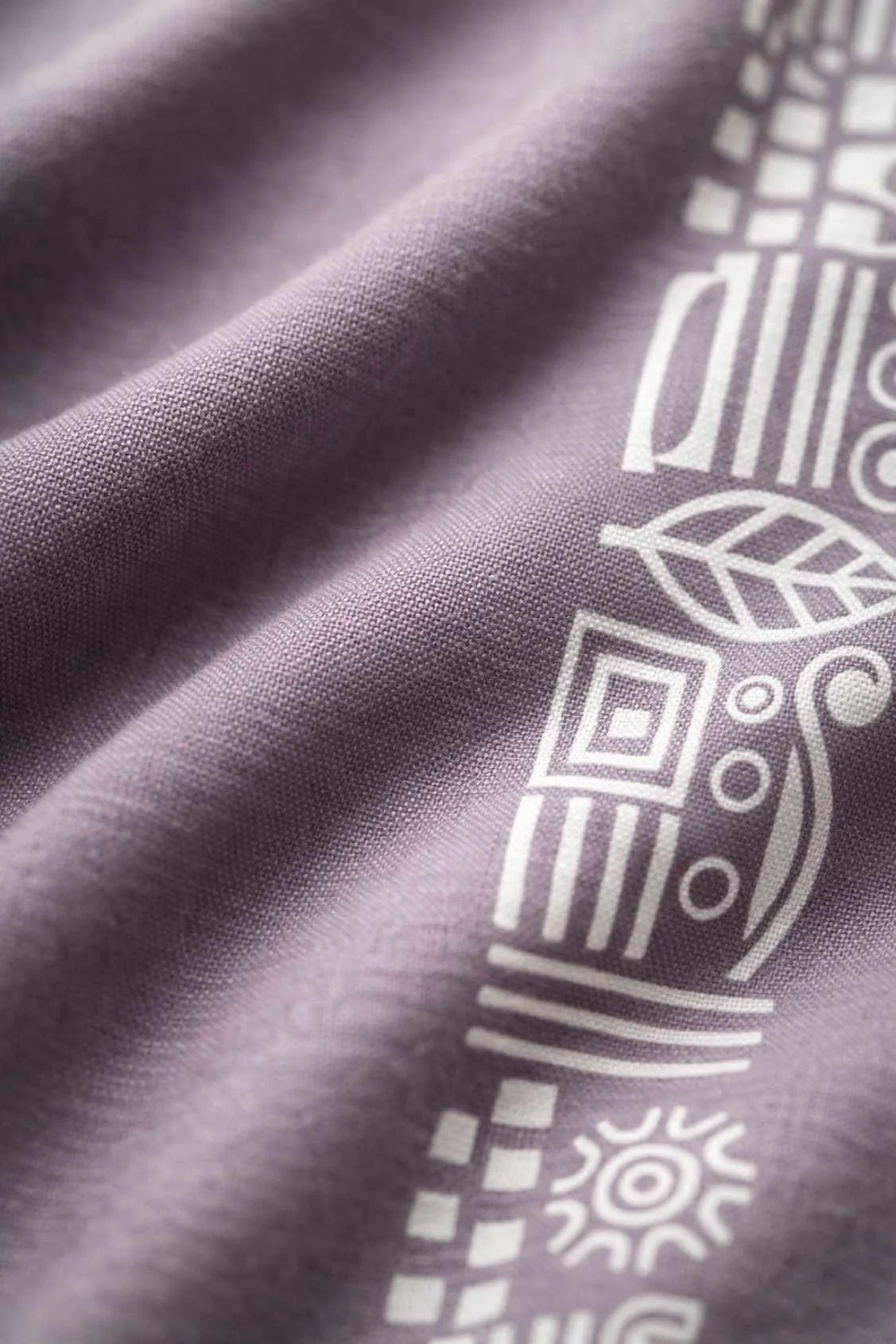 Mauve Cotton Shirt with Tribal Stripe Design for Boys