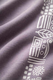 Mauve Cotton Shirt with Tribal Stripe Design for Boys