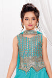 Elegant Sky Blue Embroidered Palazzo Set with Dupatta