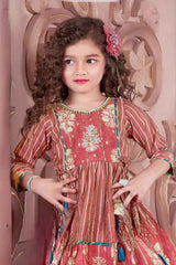 Onion Pink Floral Printed Palazzo Set for Girls