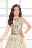 Ivory Ethnic Embroidered Lehenga Choli Set with Sequins and Thread Work For Girls