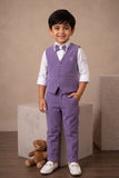 Boys  Lavender Waistcoat Suit Set with Bow Tie