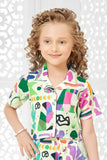 Vibrant Multicolor Printed Co-ord Set For Girls