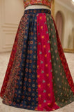 Multicolor Bandhani Printed And Floral Embroidered Lehenga Choli for Girls