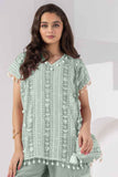Girls Pista Green Embroidered Palazzo Set