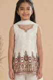 White Sequin Embroidered Palazzo Set with Dupatta For Girls