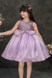 Lavender Sparkle Embellished Party Frock For Girls