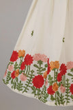 Cream Floral Embroidered Lehenga Choli for Girls