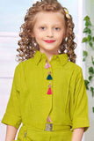 Stylish Green Western Co Ord Set With Hip Belt For Girls
