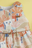 Orange Printed Casual Cotton Frock For Girls