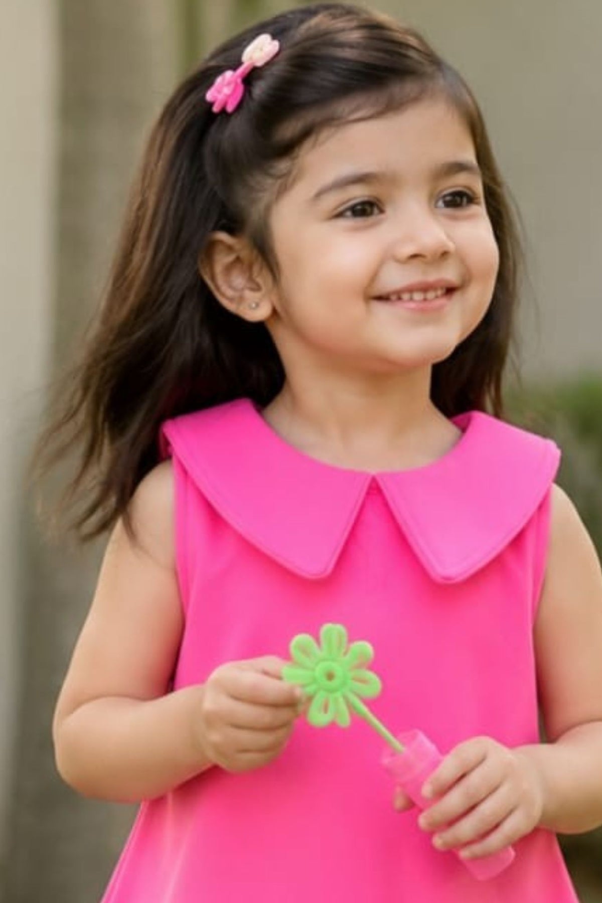 Girls Pink Heart Applique Party Frock