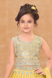 Elegant Yellow Sequins Embroidered Lehenga Choli With Dupatta For Girls