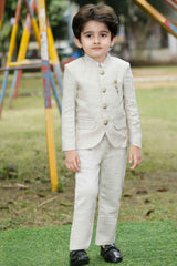 Elegant Fawn Jhodhpuri Suit Set For Boys