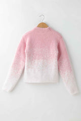 Pink Pullover With Embroidery And Floral Embellishment For Girls