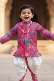 Multicolor Printed Kurta Dhoti Set for Boys