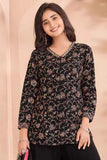 Black Palazzo Set with Multicolor Floral Embroidered Top And Dupatta for Girls