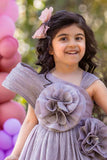 Lavender Floral Embellished Part Wear Gown For Girls