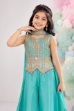 Elegant Sky Blue Embroidered Palazzo Set with Dupatta