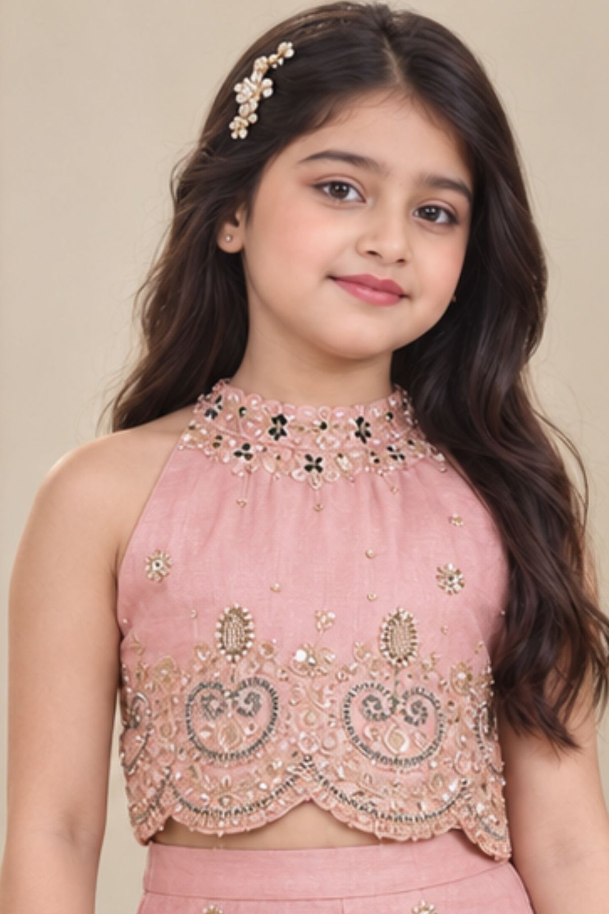 Designer Wear Dusty Pink Zari Embroidered Palazzo Set