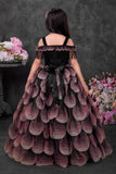 Black Layered  Party Wear Gown for Girls
